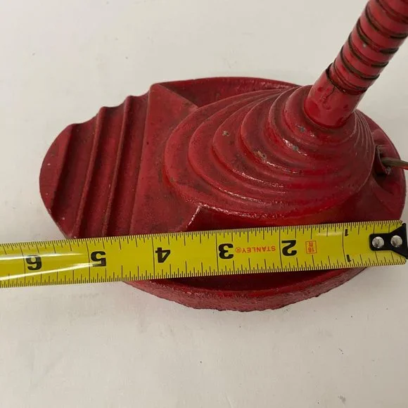 Industrial Art Deco red desk lamp cast iron gooseneck no shade 13" - Picture 10 of 11